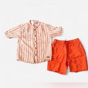 H&M Toddler Linen Blend Button-Up Set (3–4T)